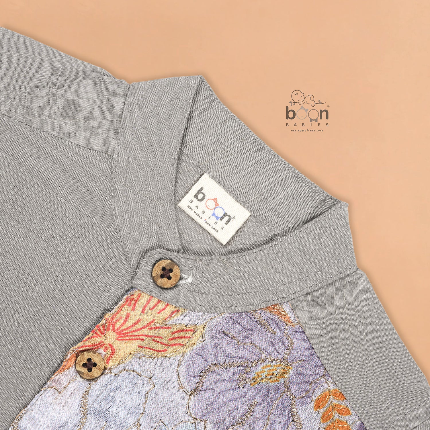 Grey Silk Shirt for Boys – Elegant Festive Panel Wear