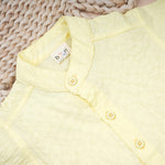 Lightweight solid popcorn shirt for boys from Boon Babies, casual polycotton shirt for kids aged 6 months to 5 years.