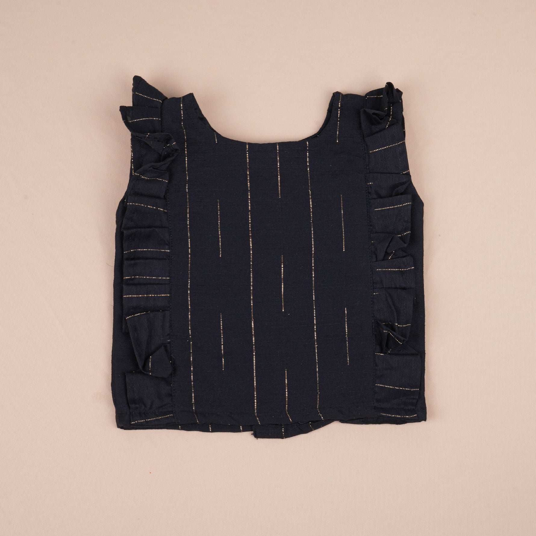 Soft silk ethnic top and skirt set with traditional stripe design, perfect for festive and outdoor wear.