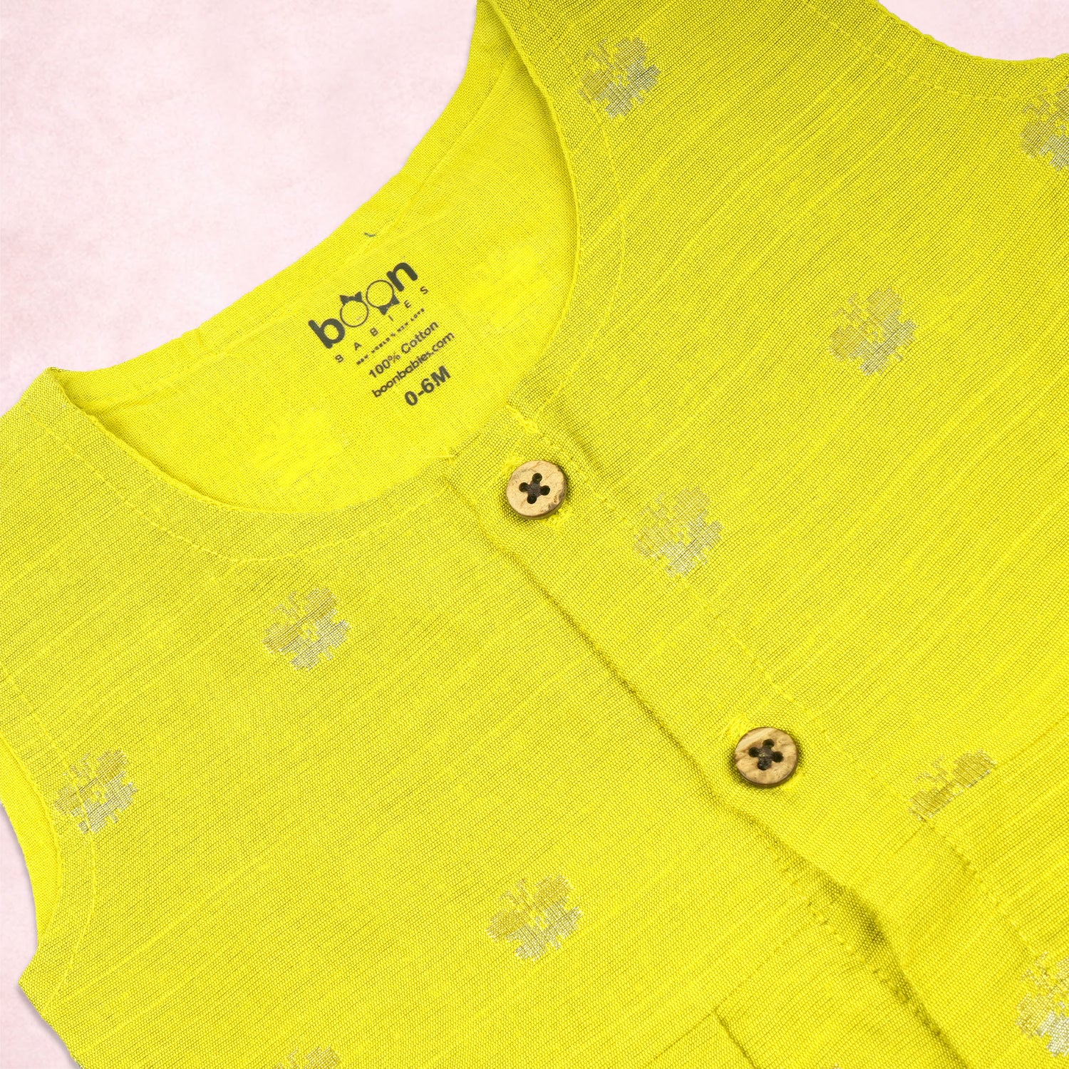 Premium Ethnic Sleeveless Frock for Baby Girls - Lime Green