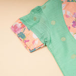 Mint floral ethnic skirt set for girls featuring a traditional top and skirt from Boon Babies, with colorful floral patterns.