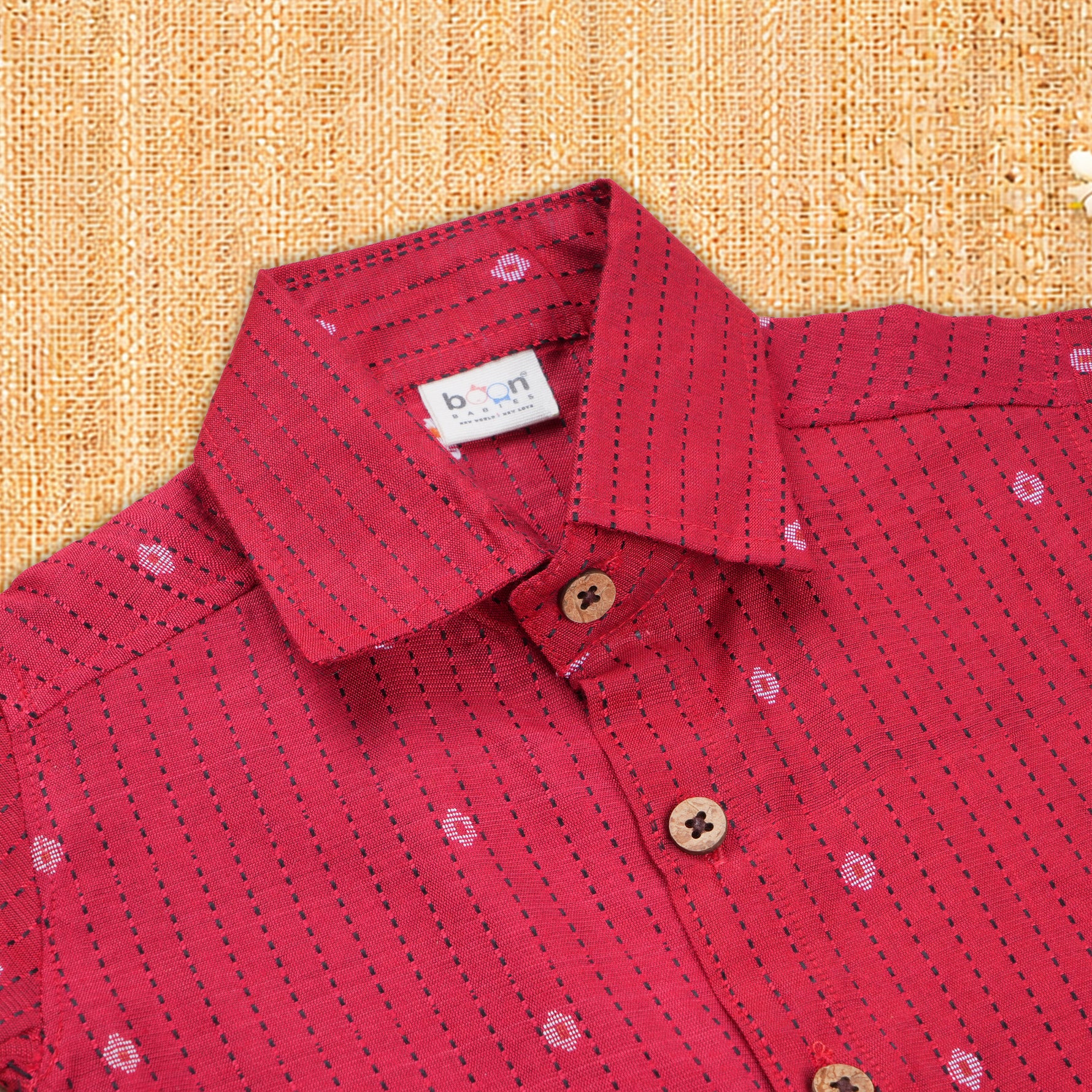 Elegant handloom silk cotton shirt with optional dhoti set for boys—perfect for festive and traditional occasions.