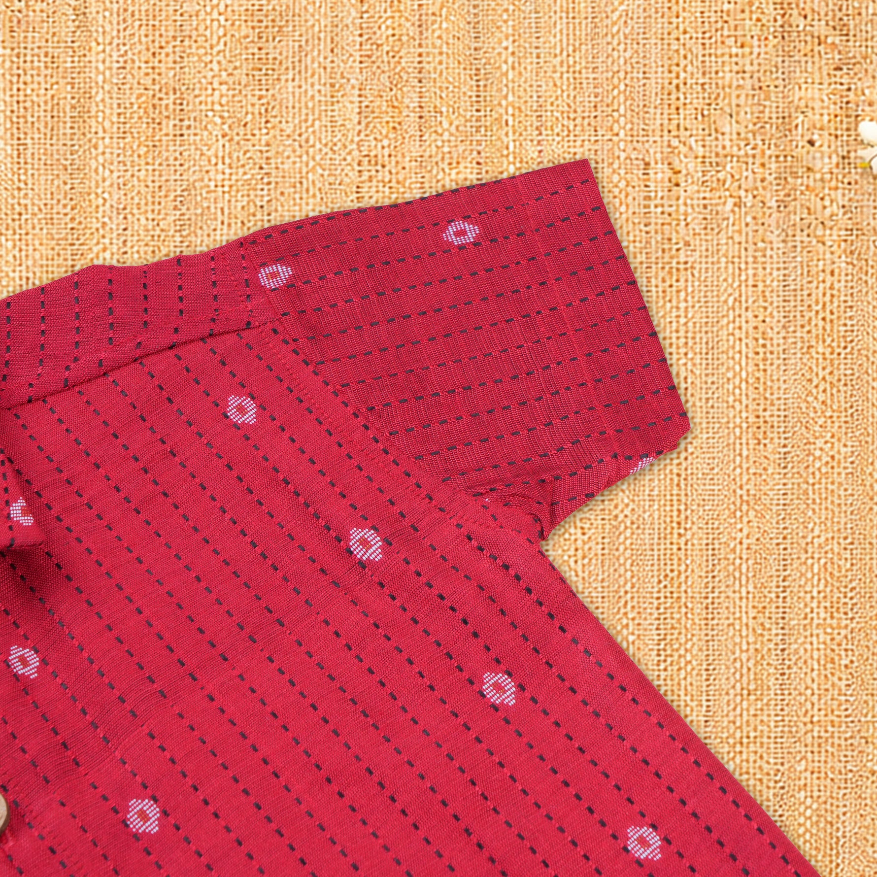 Elegant handloom silk cotton shirt with optional dhoti set for boys—perfect for festive and traditional occasions.