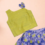 Boon Babies girls floral ethnic top and skirt set featuring colorful patterns and festive style for young girls.