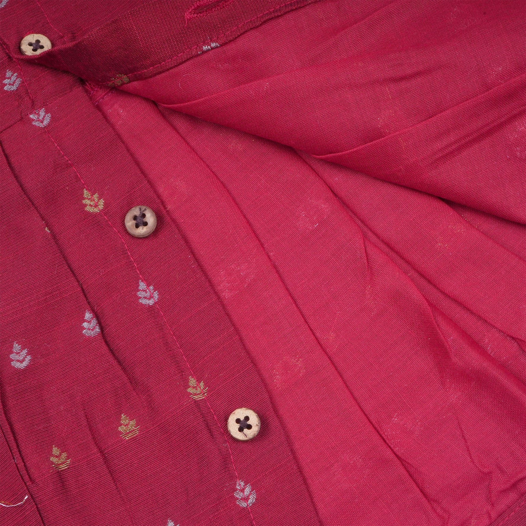 Maroon ethnic sleeveless frock for baby girls from Boon Babies, featuring traditional design and comfortable fabric.