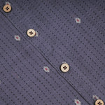 Elegant grey silk cotton shirt paired with traditional dhoti—perfect for festive and traditional occasions.