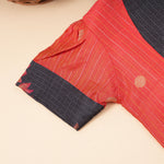 Red and black lotus ethnic skirt set for girls featuring a traditional top and skirt by Boon Babies.