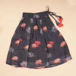 Red and black lotus ethnic skirt set for girls featuring a traditional top and skirt by Boon Babies.