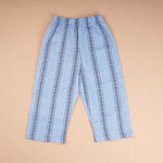 Sky blue handloom cotton sleeveless top and pant set with lining and elastic fit for girls aged 1–5 years. Comfortable everyday kidswear from Boon Babies, Coimbatore.