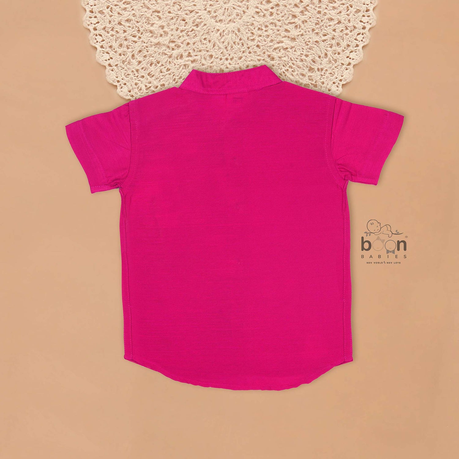Bright Pink Silk Shirt for Boys – Festive Panel Ethnic Wear