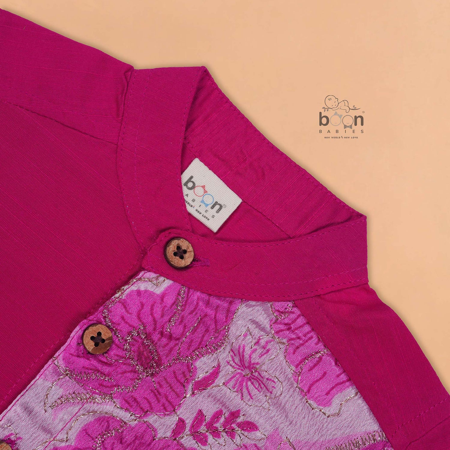Bright Pink Silk Shirt for Boys – Festive Panel Ethnic Wear