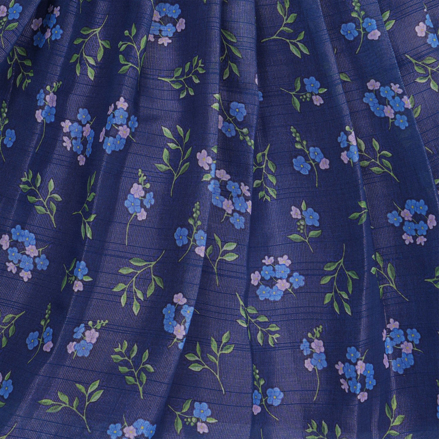 Girls lavender ethnic top and floral pleated skirt set by Boon Babies, featuring a lavender top and colorful floral skirt.