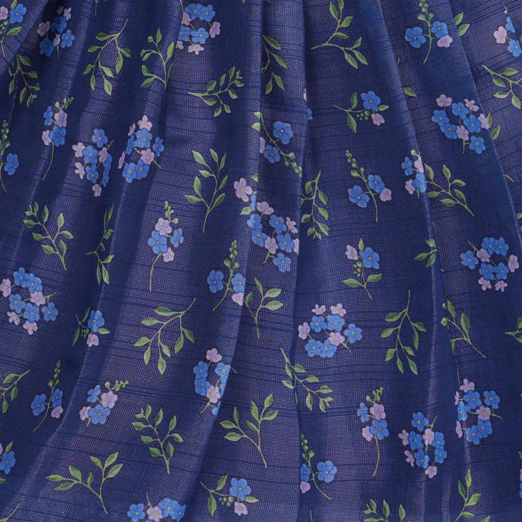 Girls lavender ethnic top and floral pleated skirt set by Boon Babies, featuring a lavender top and colorful floral skirt.