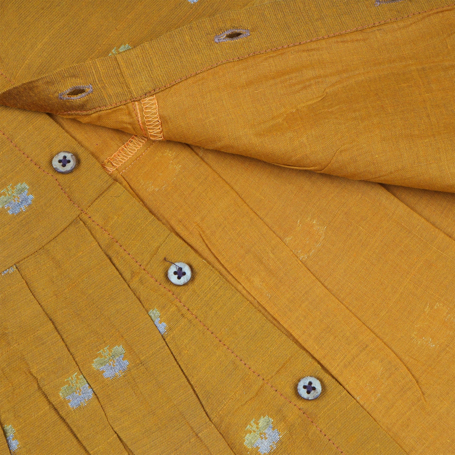 Premium Ethnic Sleeveless Frock for Baby Girls - Mustard yellow