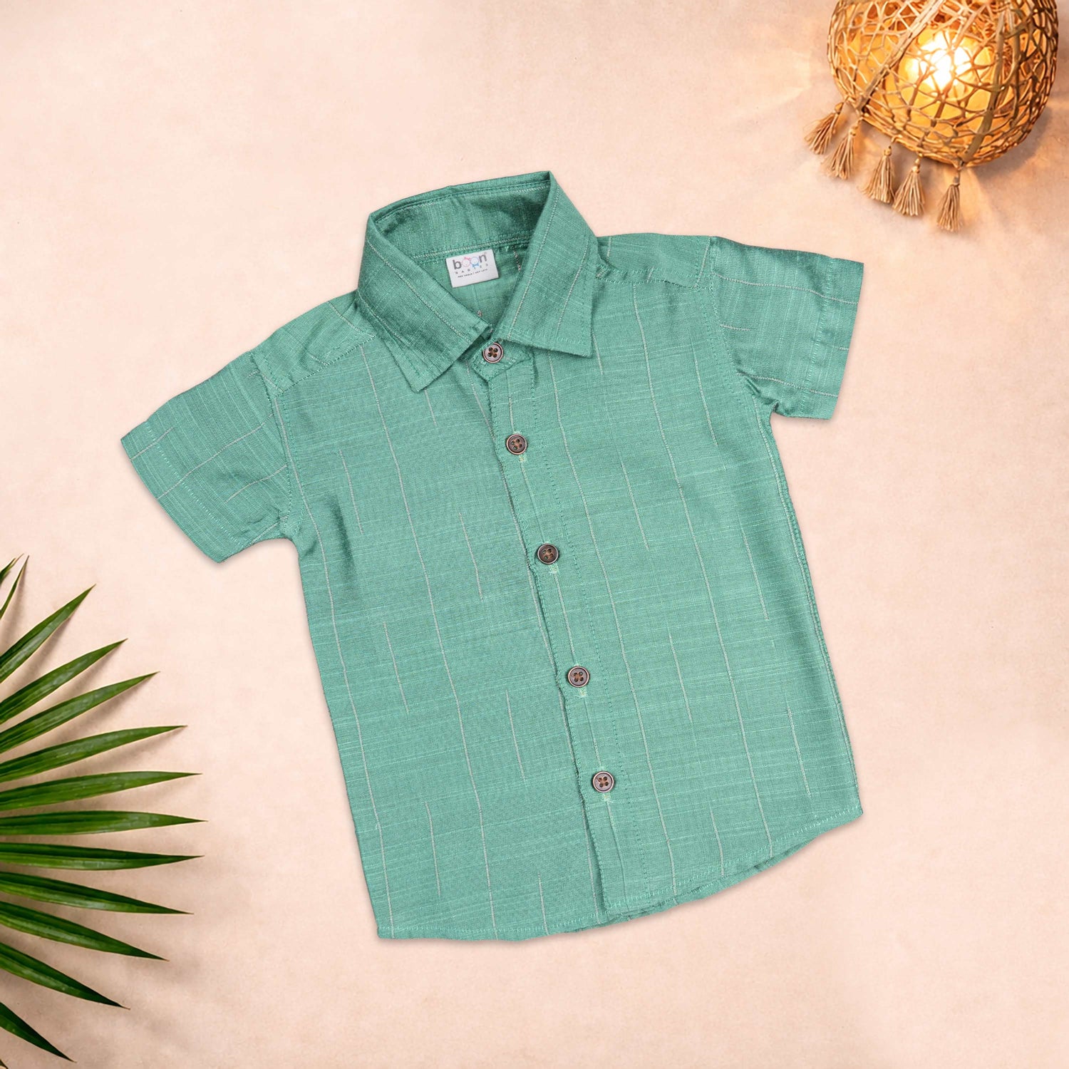 Boys Mint Green Silk Shirt & Dhoti Set – Festive Wear