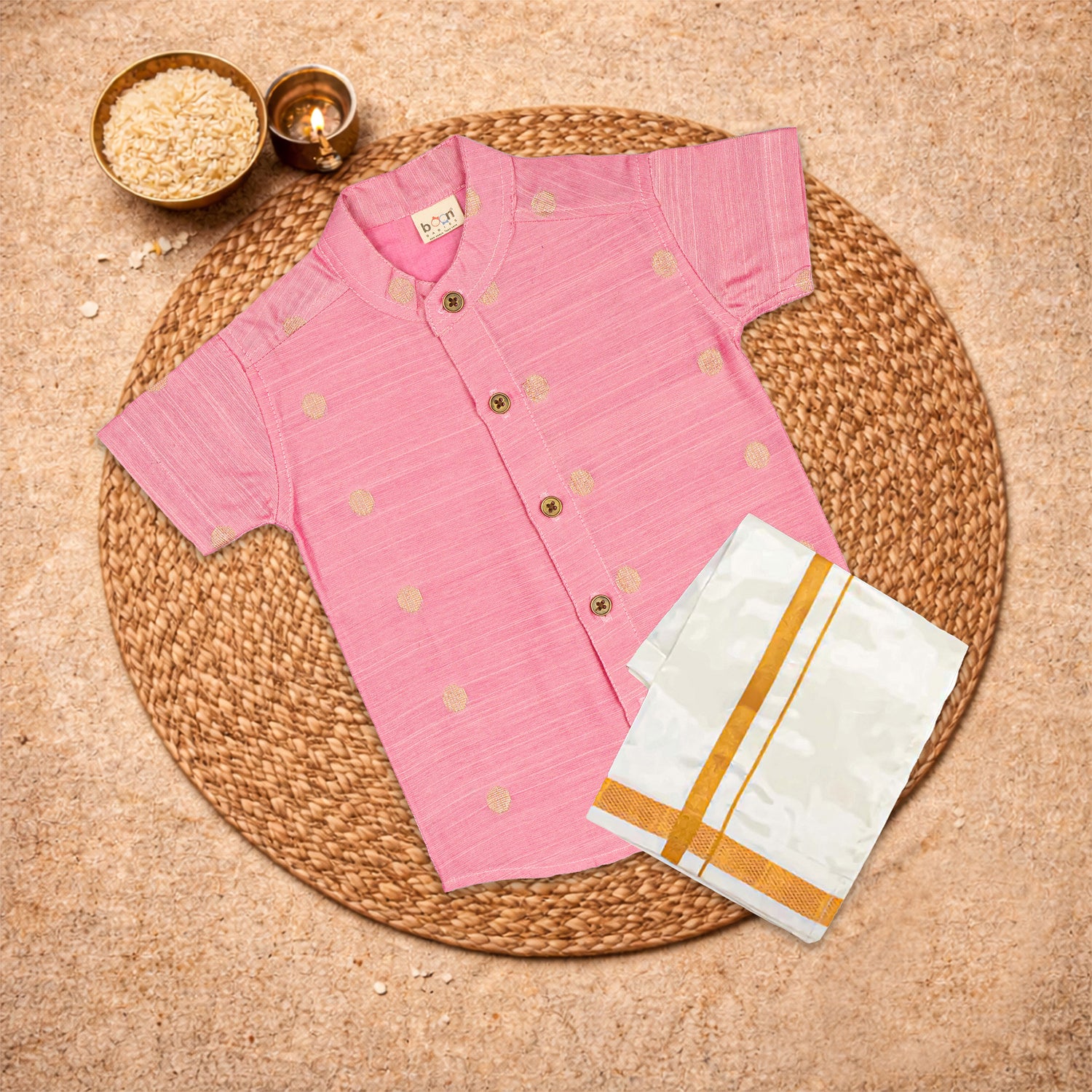 Premium Raw Silk Festive Wear – Baby Pink