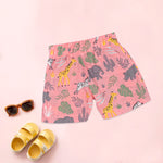 Pink Safari Print boys co-ord set with Chinese collar, includes printed shirt and matching shorts by Boon Babies.