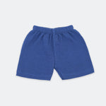 Soft navy blue crinkled muslin jabla and shorts set for babies (3–18 months), designed for breathable daily comfort.