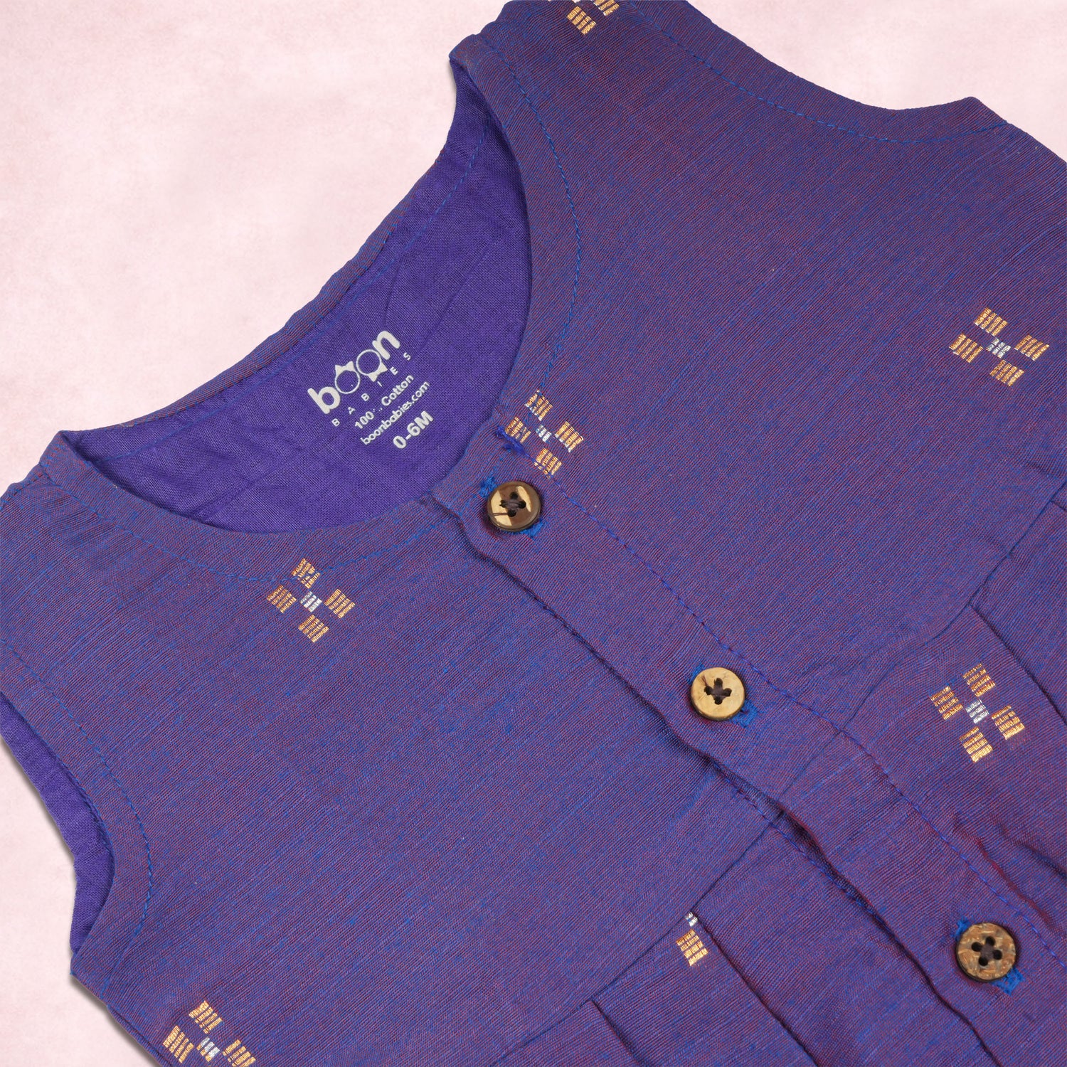 Premium Ethnic Sleeveless Frock for Baby Girls - Purple