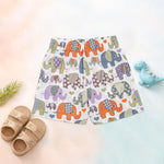 Boy wearing Jaipur Cotton Elephant Print shirt and shorts set from Boon Babies, featuring a straight collar and summer casual style.