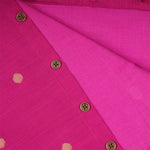 Boys pink silk butta shirt and dhoti set by Booon Babies, traditional ethnic festive outfit with intricate design details.