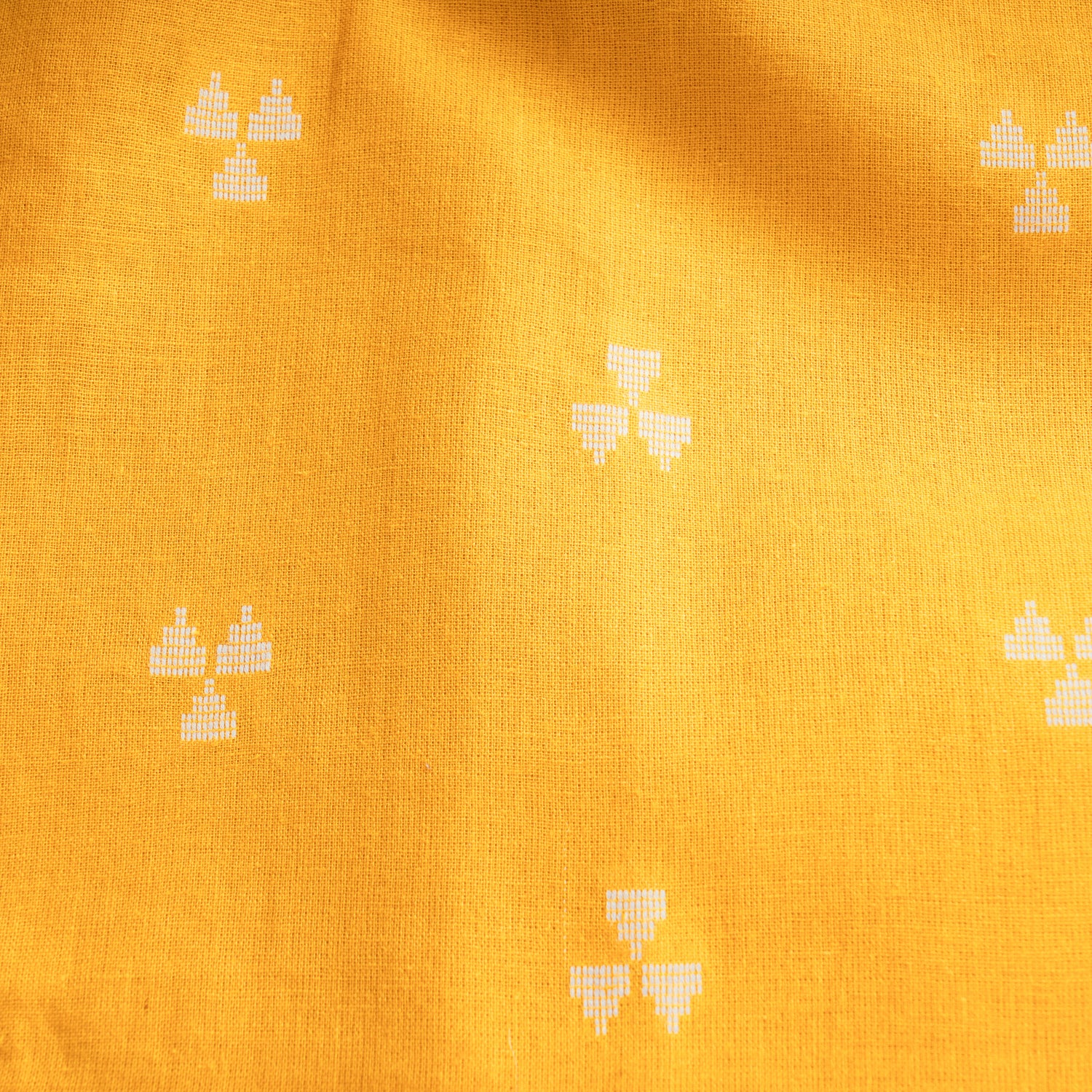 Girls Mustard Yellow Handloom Cotton Frill Top & Shorts