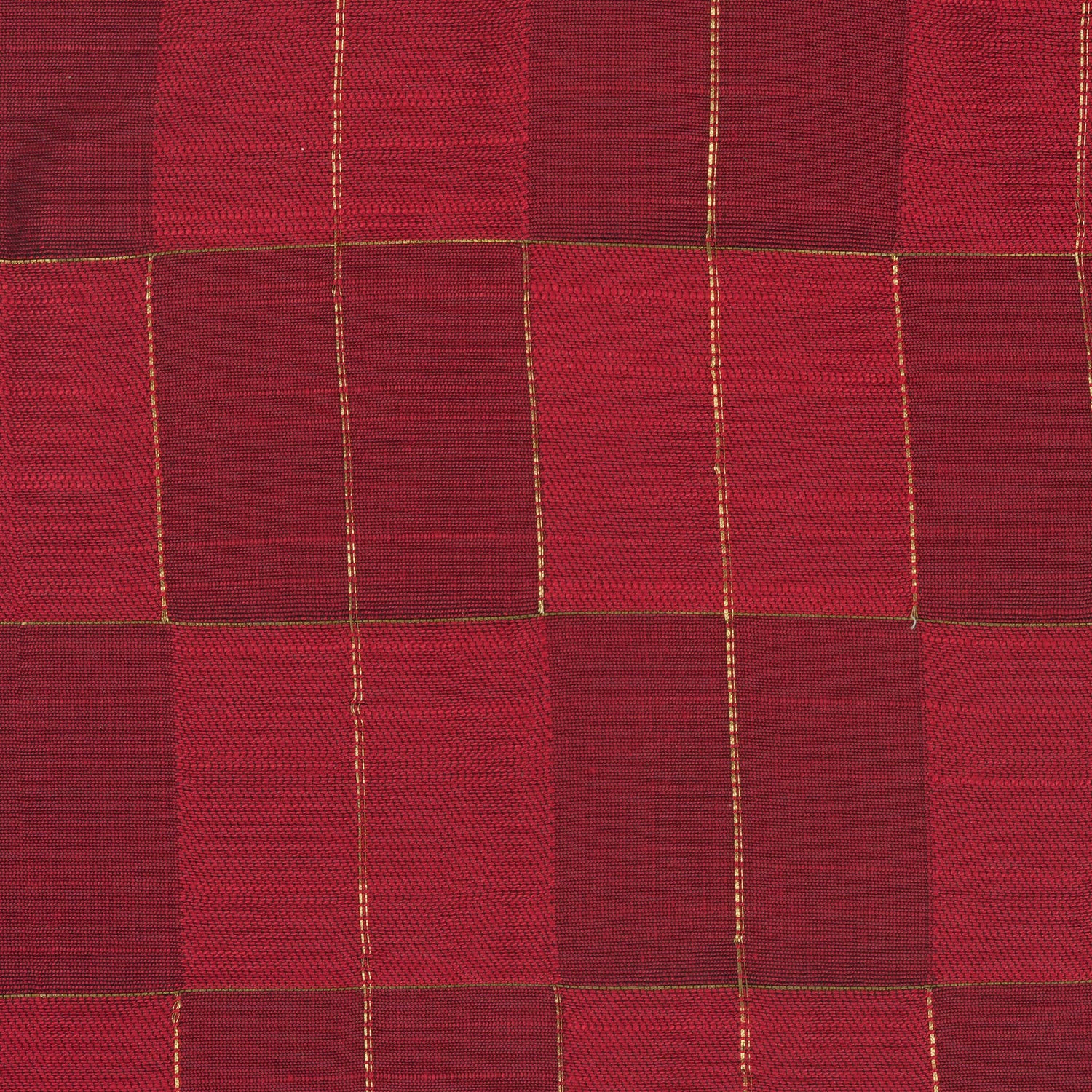 Rich red silk shirt with golden check pattern, folded neatly beside a white veshti – premium festive shirt for boys from Boon Babies, Coimbatore