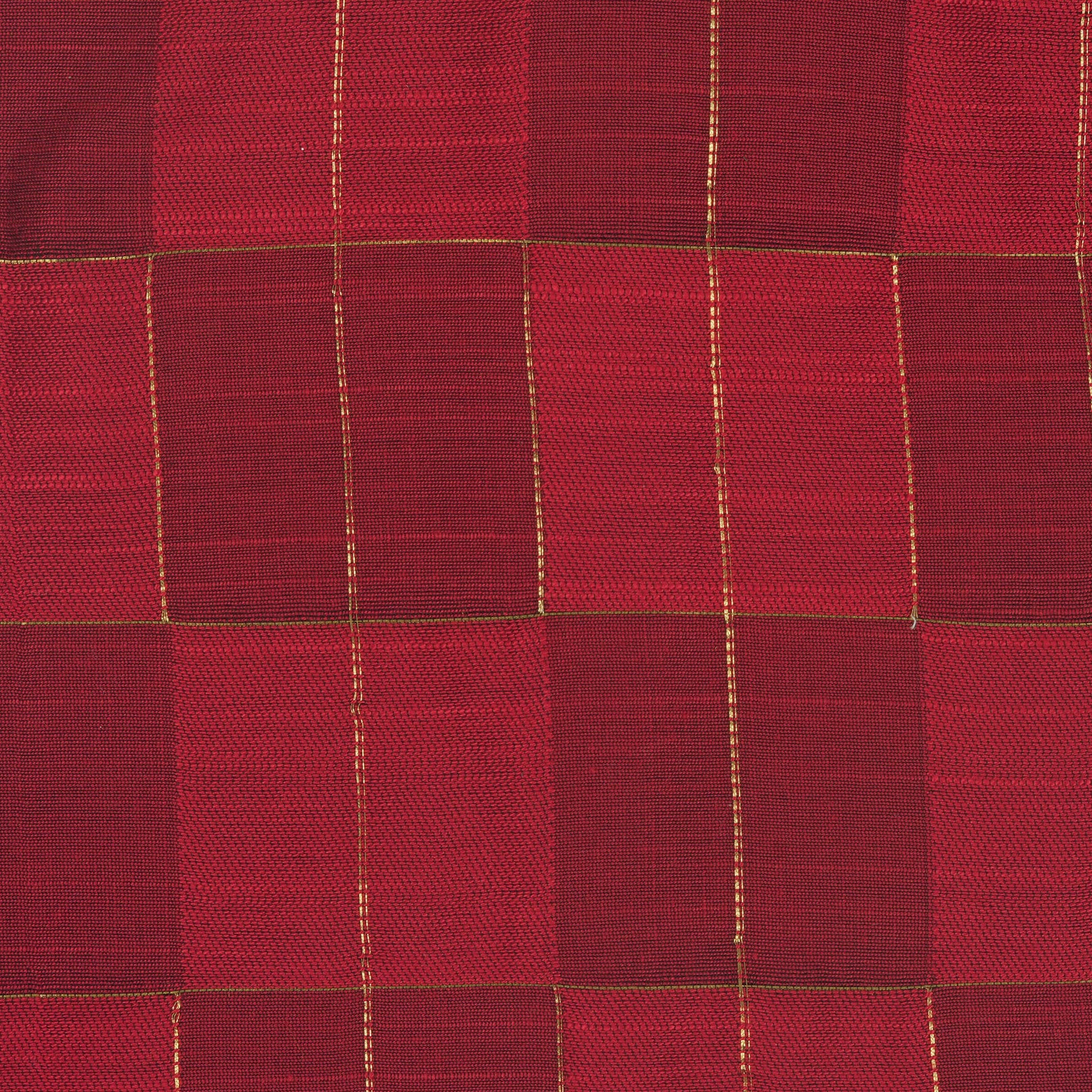 Rich red silk shirt with golden check pattern, folded neatly beside a white veshti – premium festive shirt for boys from Boon Babies, Coimbatore