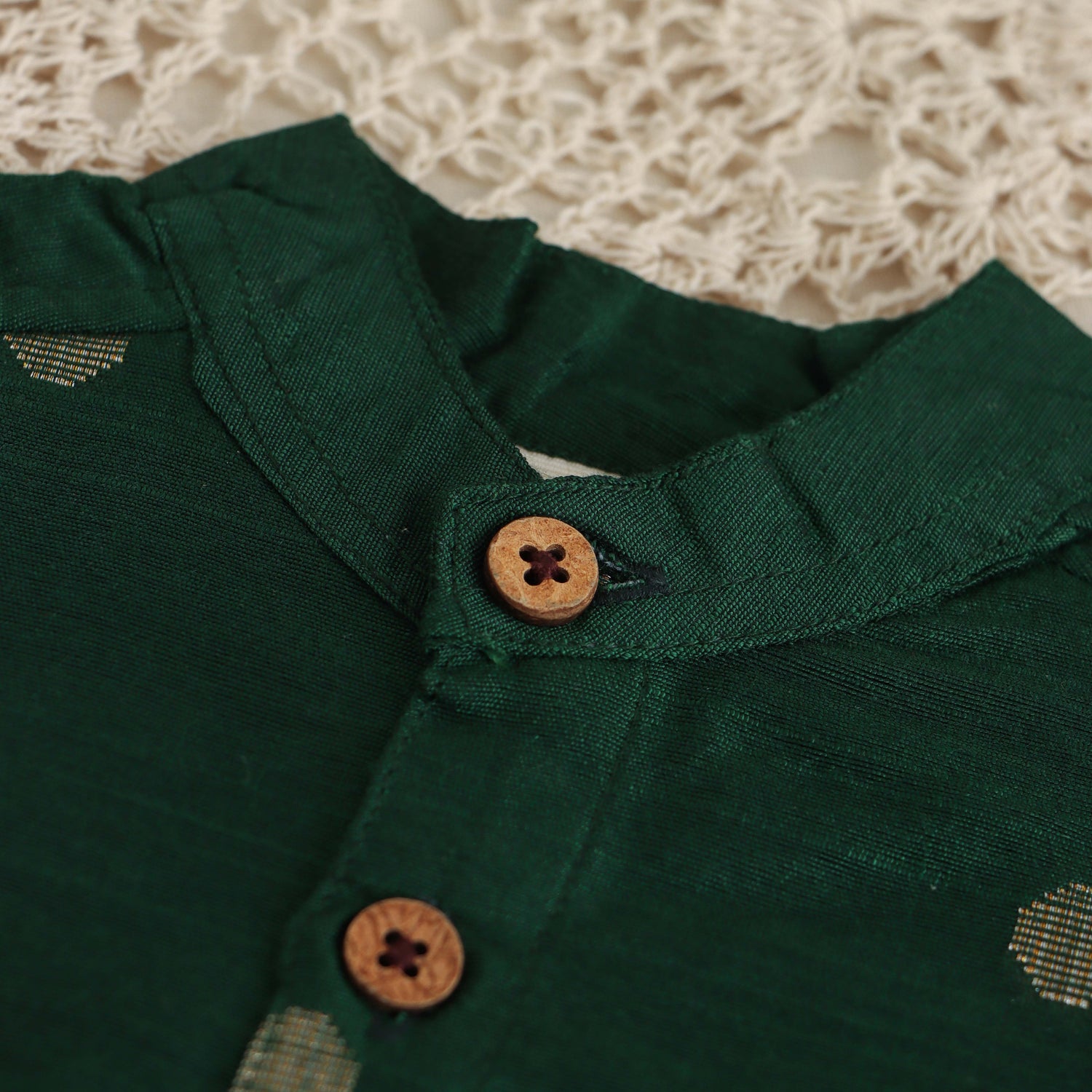 Emerald Charm: Boys Green Silk Shirt for Special Occasions