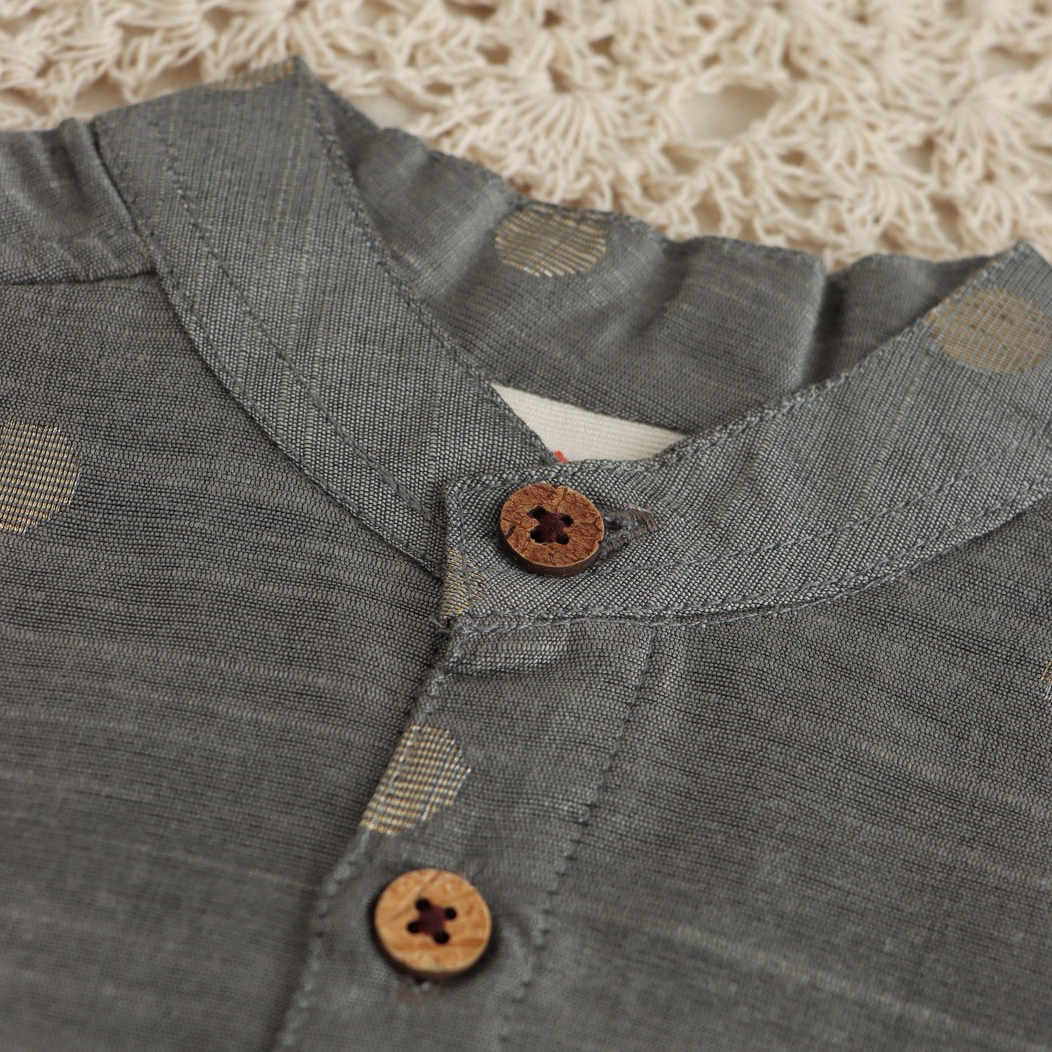 Silver Shine: Boys Silk Shirt in Grey for a Timeless Look