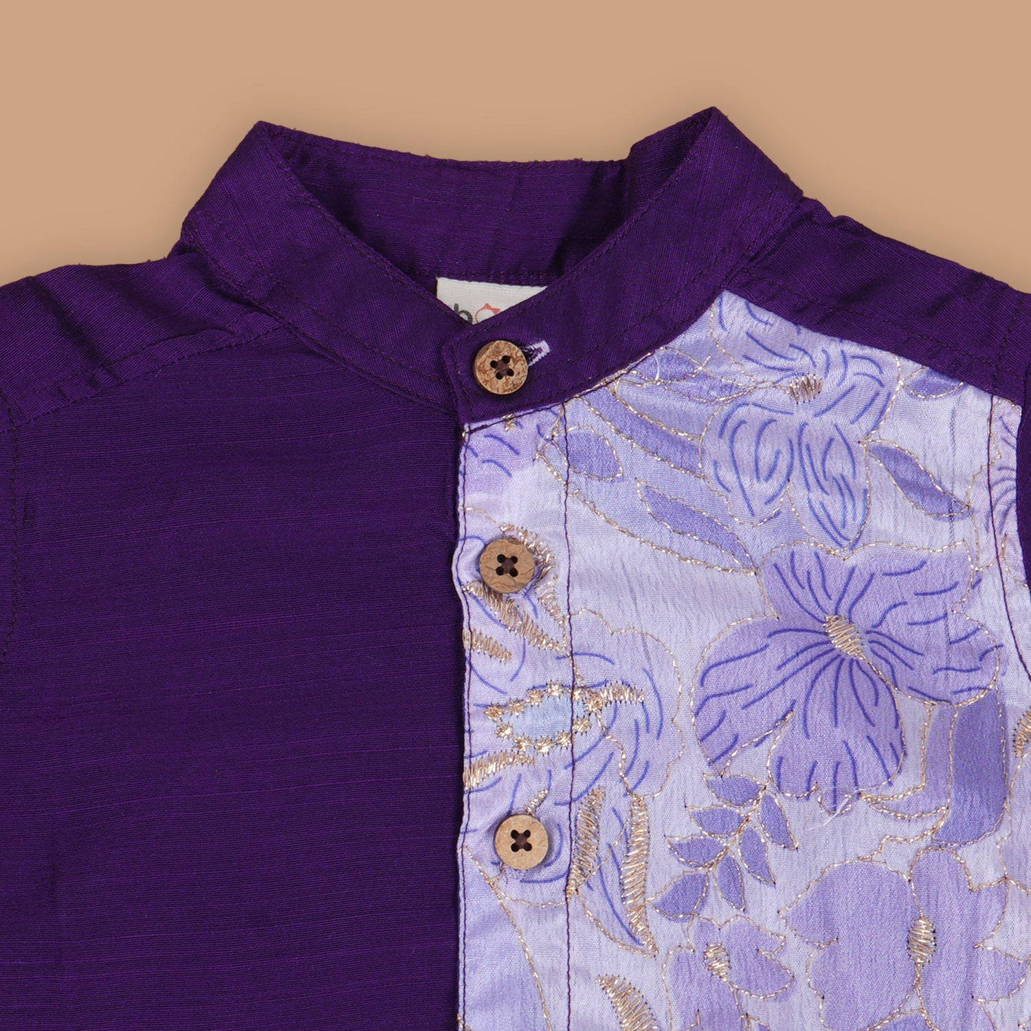 Majestic Purple Shirt – Floral Embroidery Delight