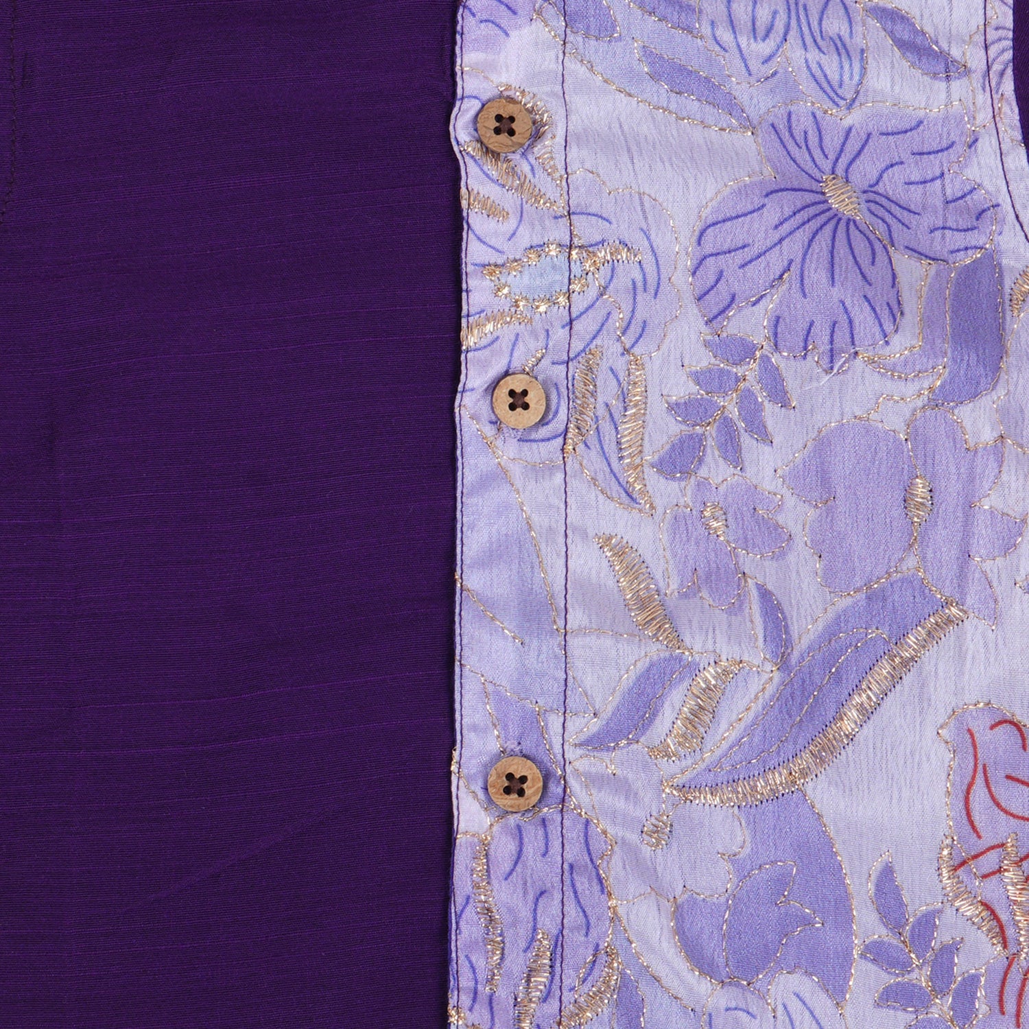 Majestic Purple Shirt – Floral Embroidery Delight