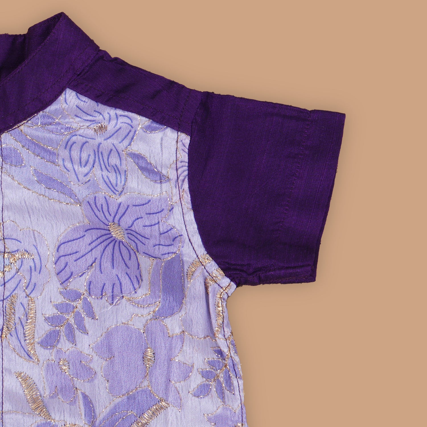 Majestic Purple Shirt – Floral Embroidery Delight