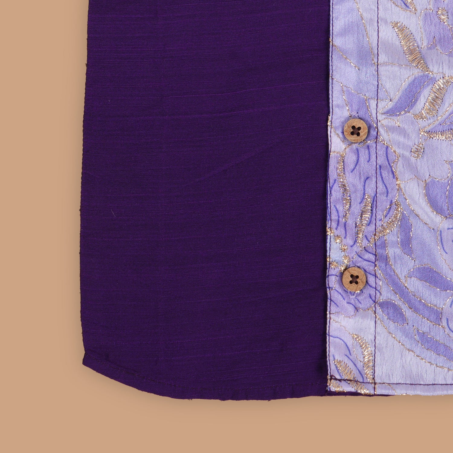 Majestic Purple Shirt – Floral Embroidery Delight