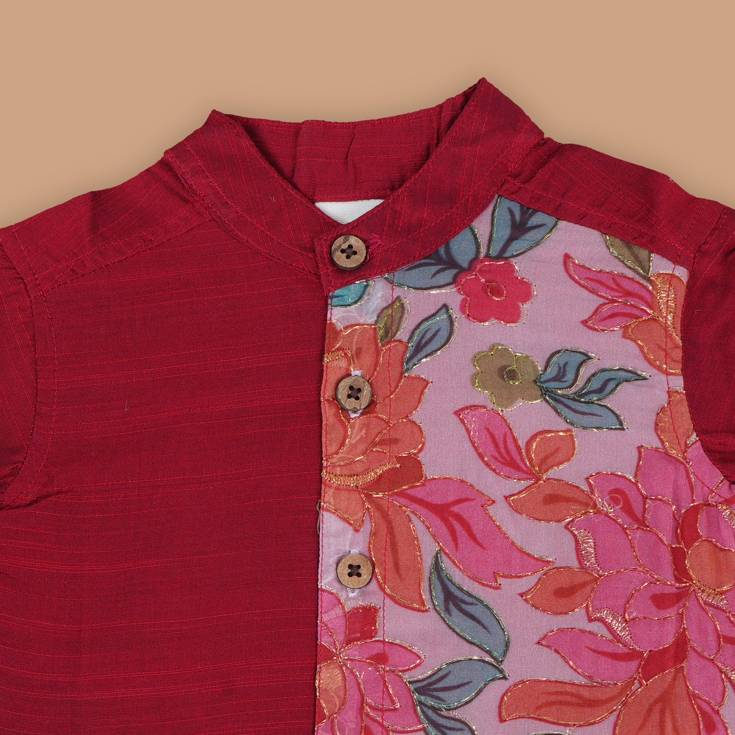 Vibrant Red Shirt – Luxurious Embroidery Patterns