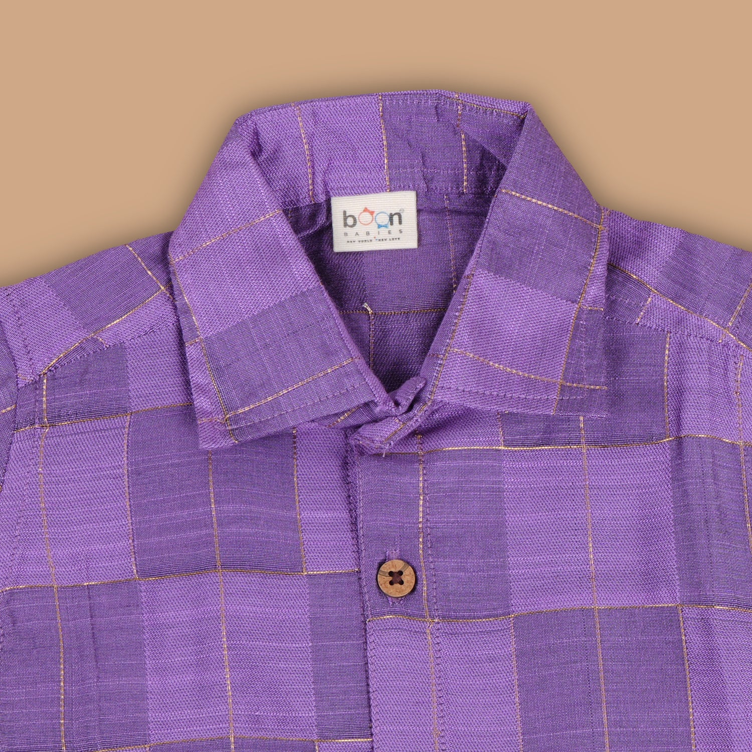 Purple Sophistication - Silk Shirt with Stylish Buttons