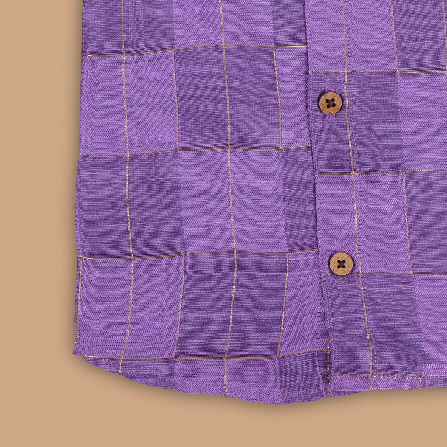 Purple Sophistication - Silk Shirt with Stylish Buttons