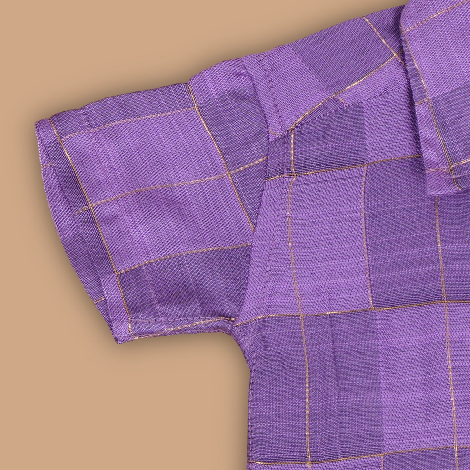 Purple Sophistication - Silk Shirt with Stylish Buttons