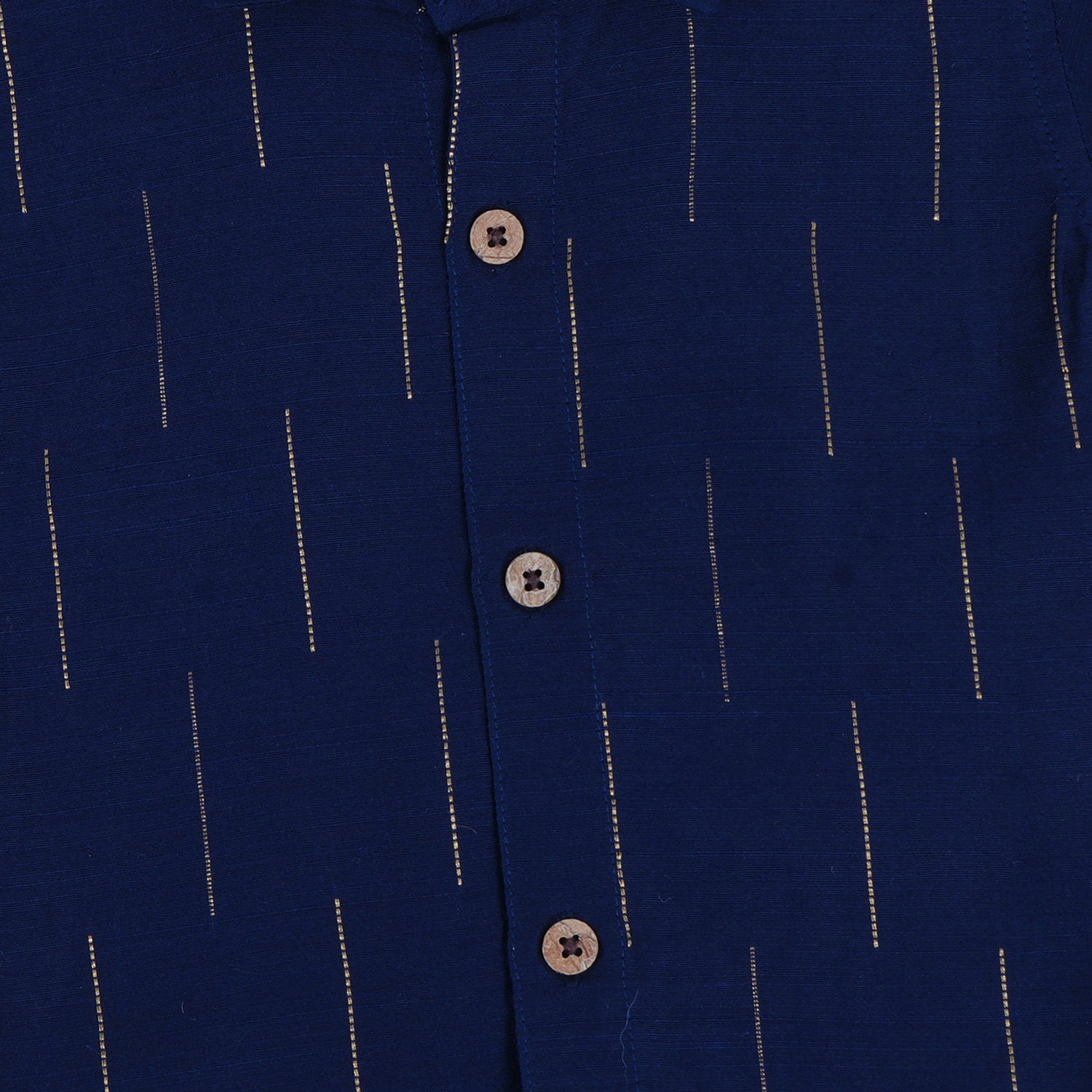 Navy Charm - Boys Silk Shirt with Button Detail