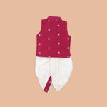 Elegant Maroon Silk Panchagajam Set for Boys – Festive Wear Booon Babies