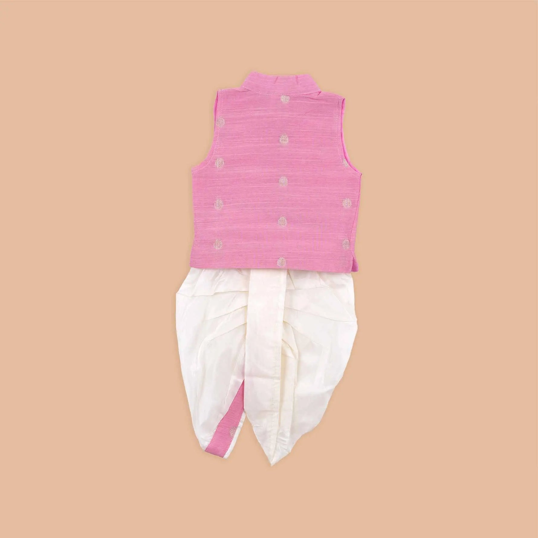 Baby Pink Silk Panchagajam Set for Boys – Graceful Traditional Wear Booon Babies