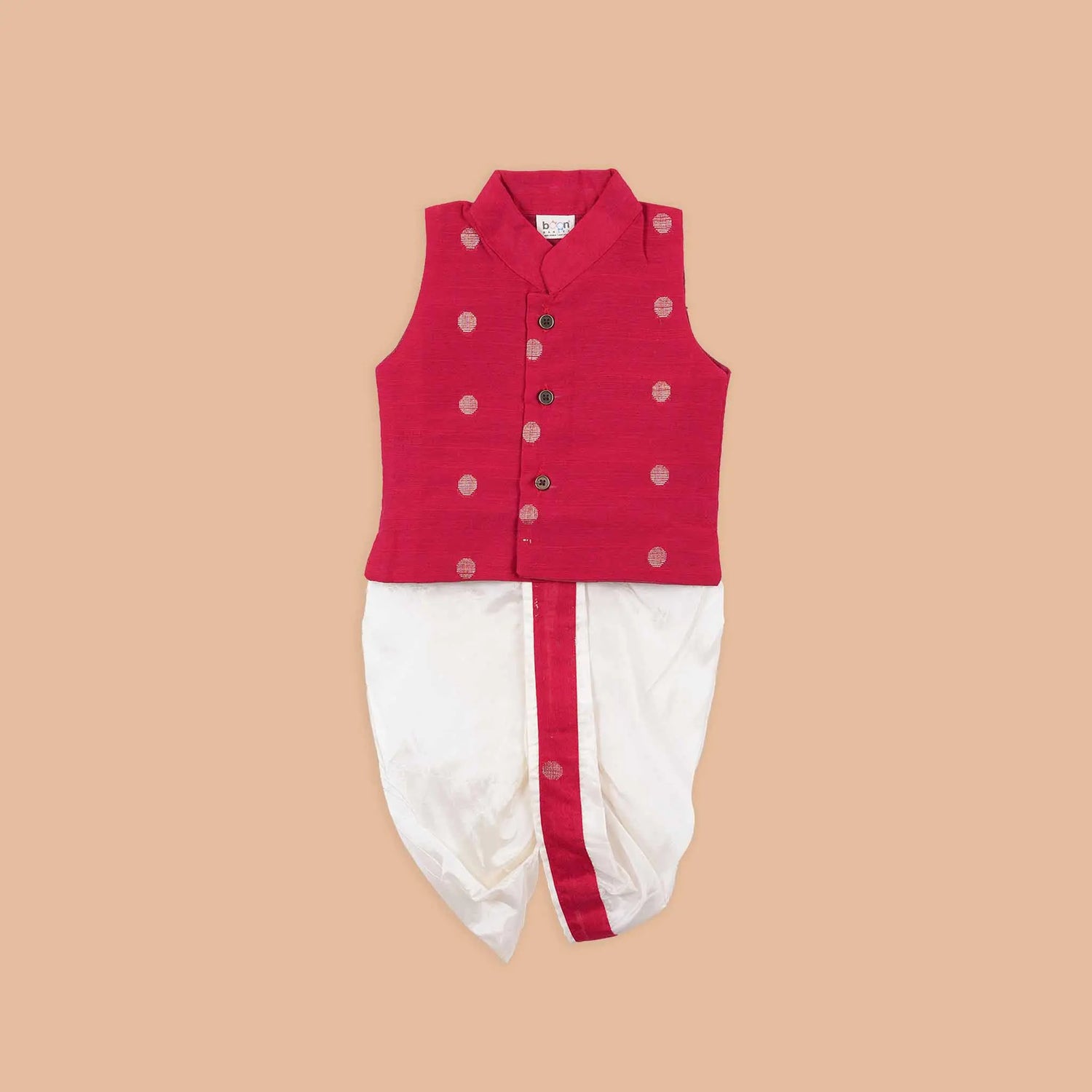 Classic Red Silk Panchagajam Set for Boys – Ethnic Wear Booon Babies