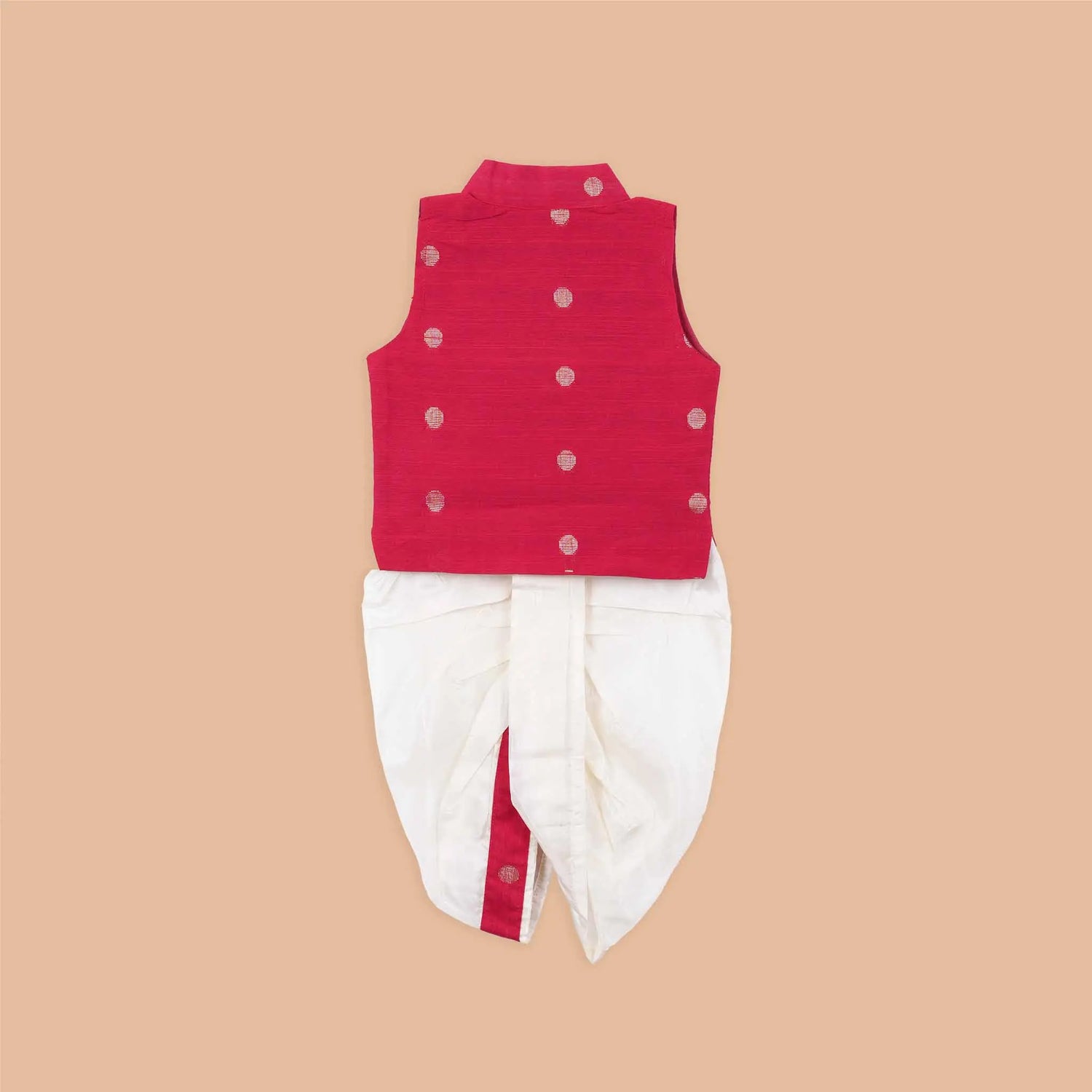 Classic Red Silk Panchagajam Set for Boys – Ethnic Wear Booon Babies