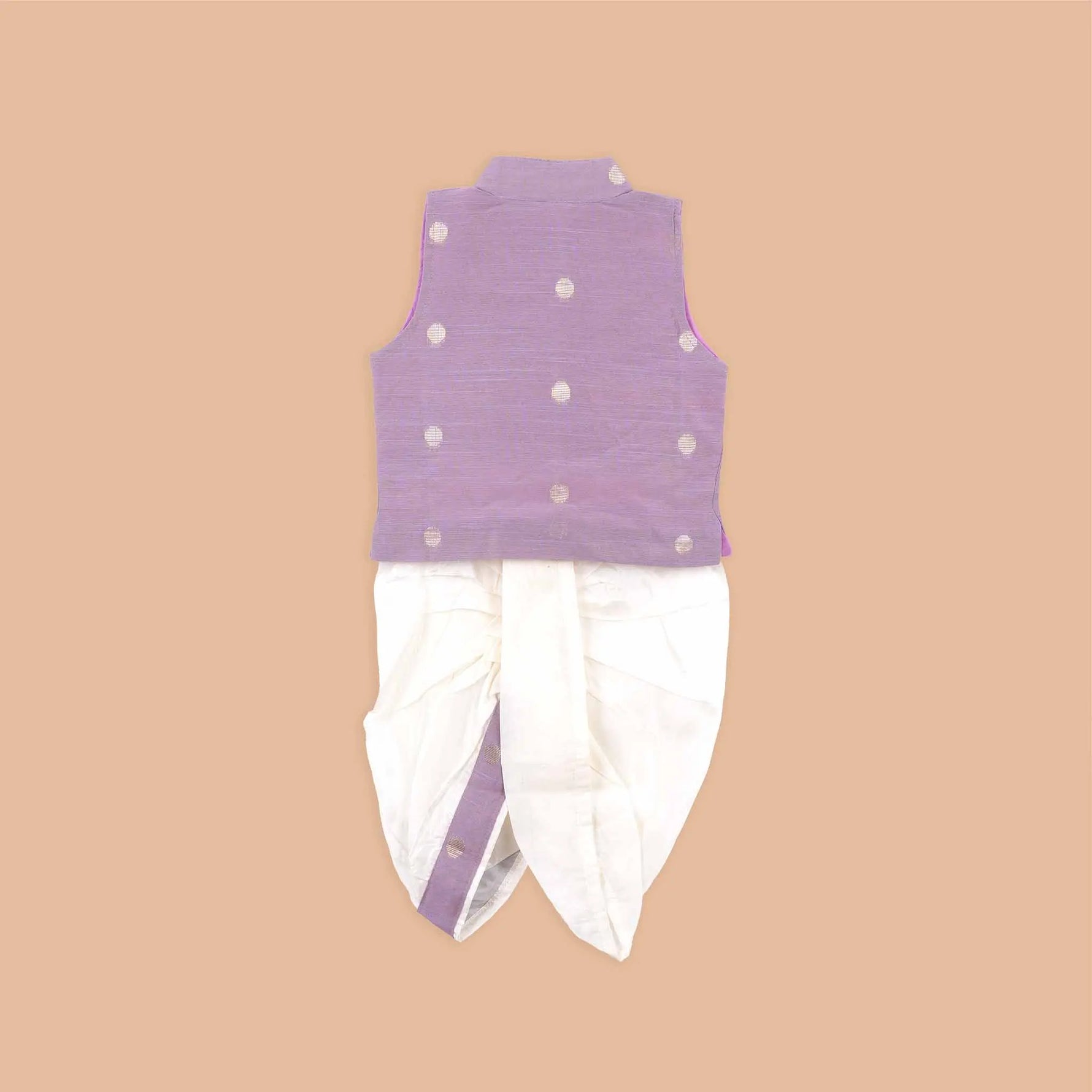 Lavender Silk Panchagajam Set for Boys – Elegant Traditional Outfit Booon Babies