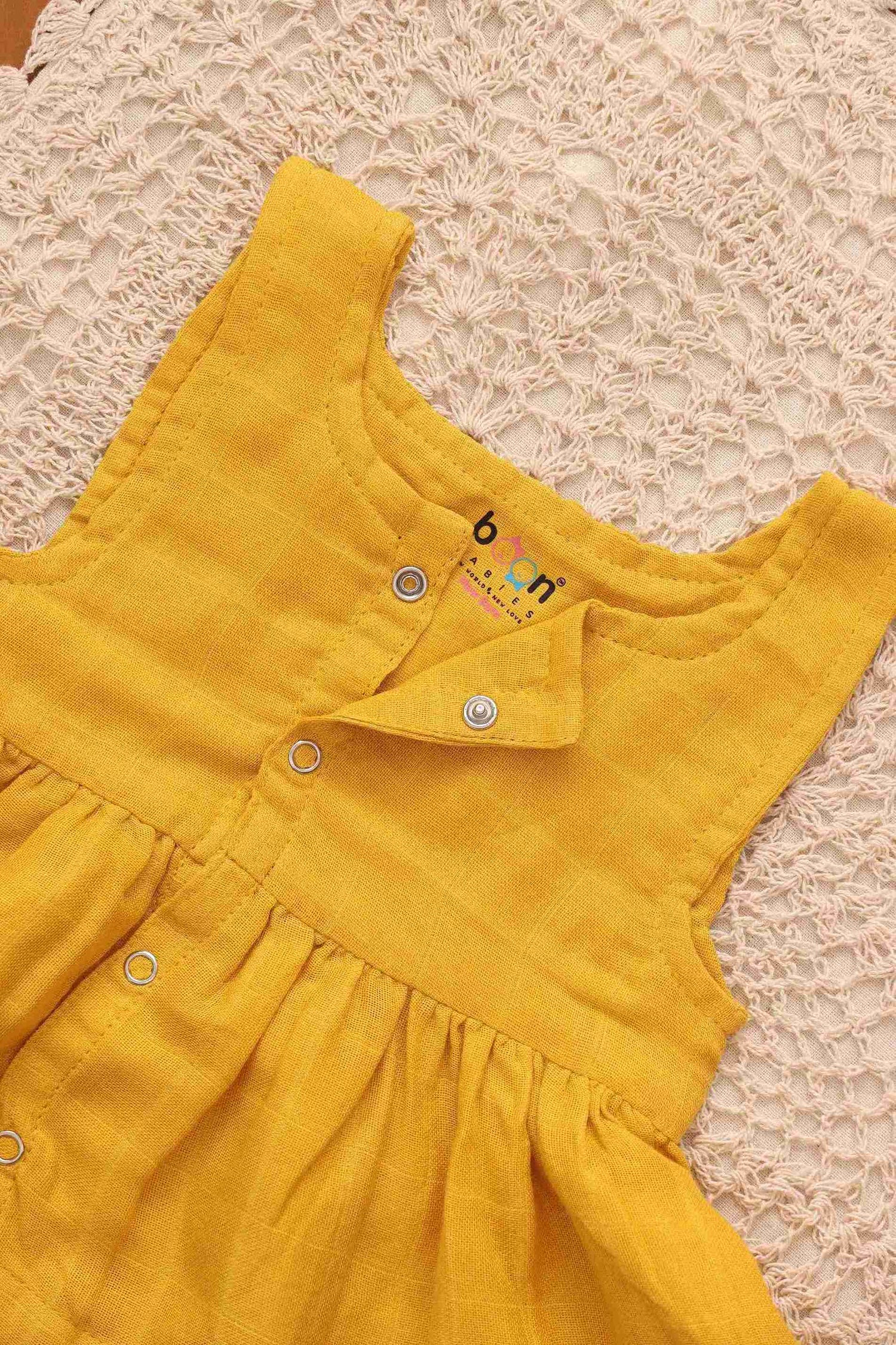 Chic Solid Colored Frock for Babies - Playful Elegance