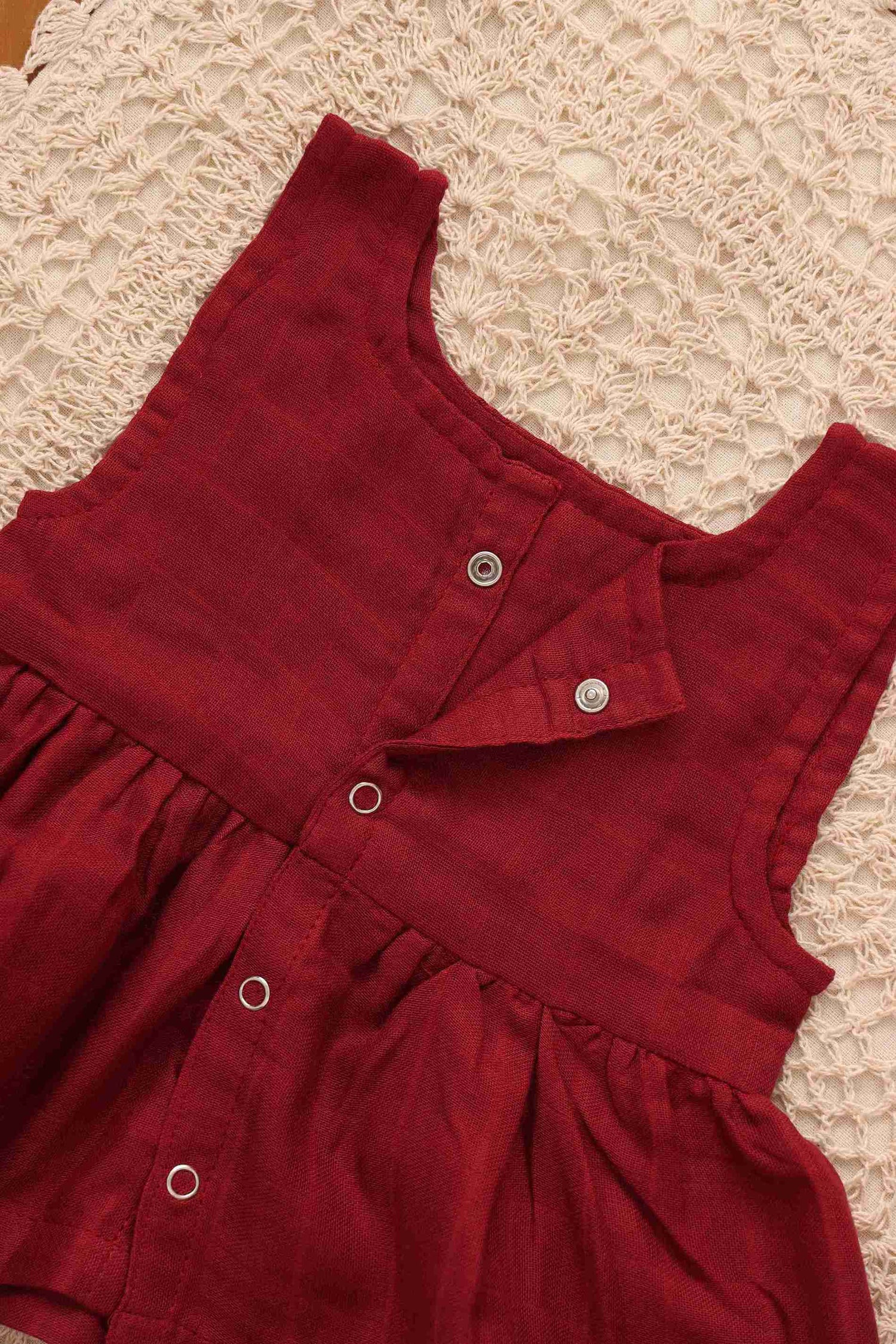 Chic Solid Colored Frock for Babies - Playful Elegance