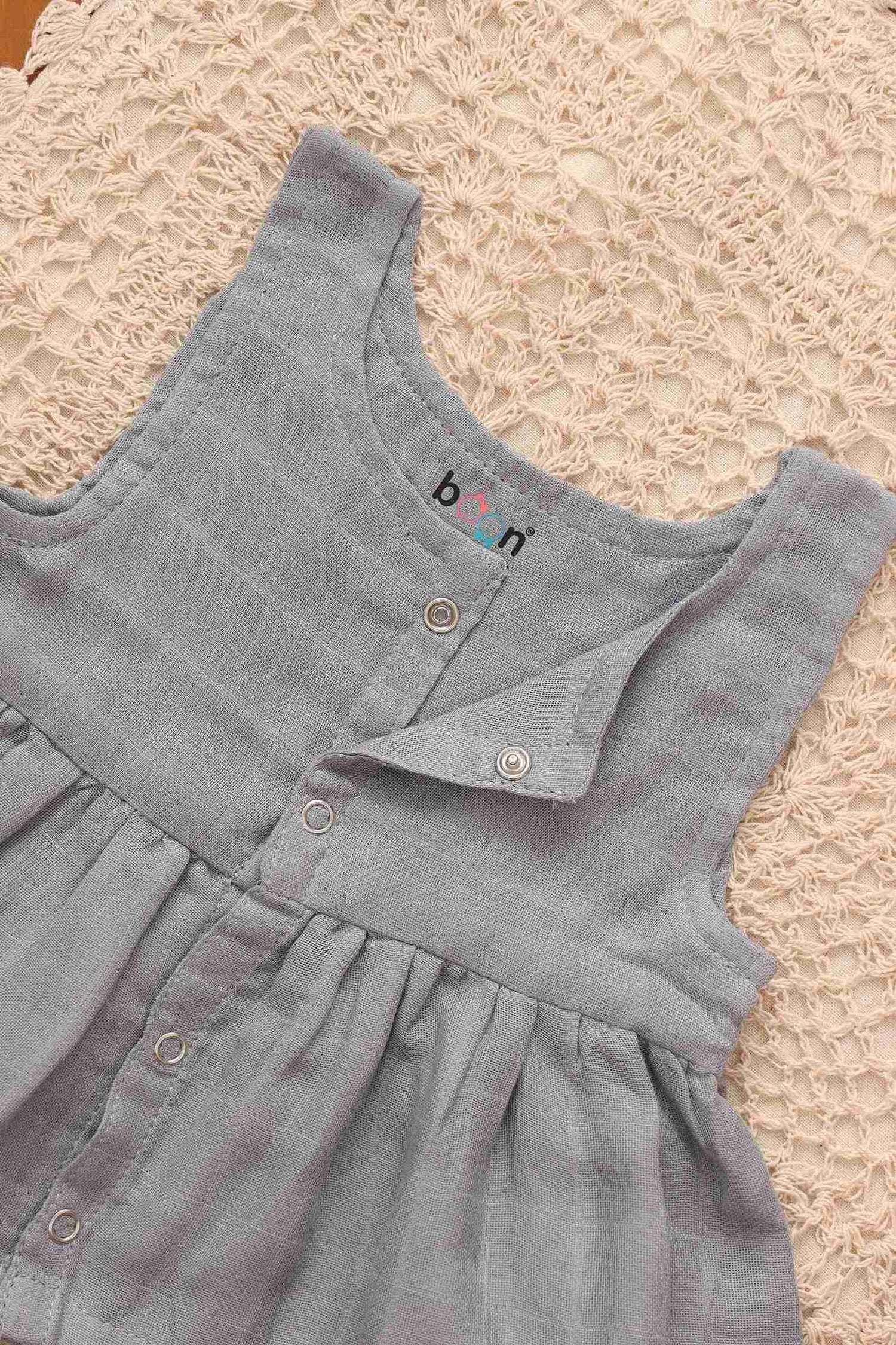 Chic Solid Colored Frock for Babies - Playful Elegance