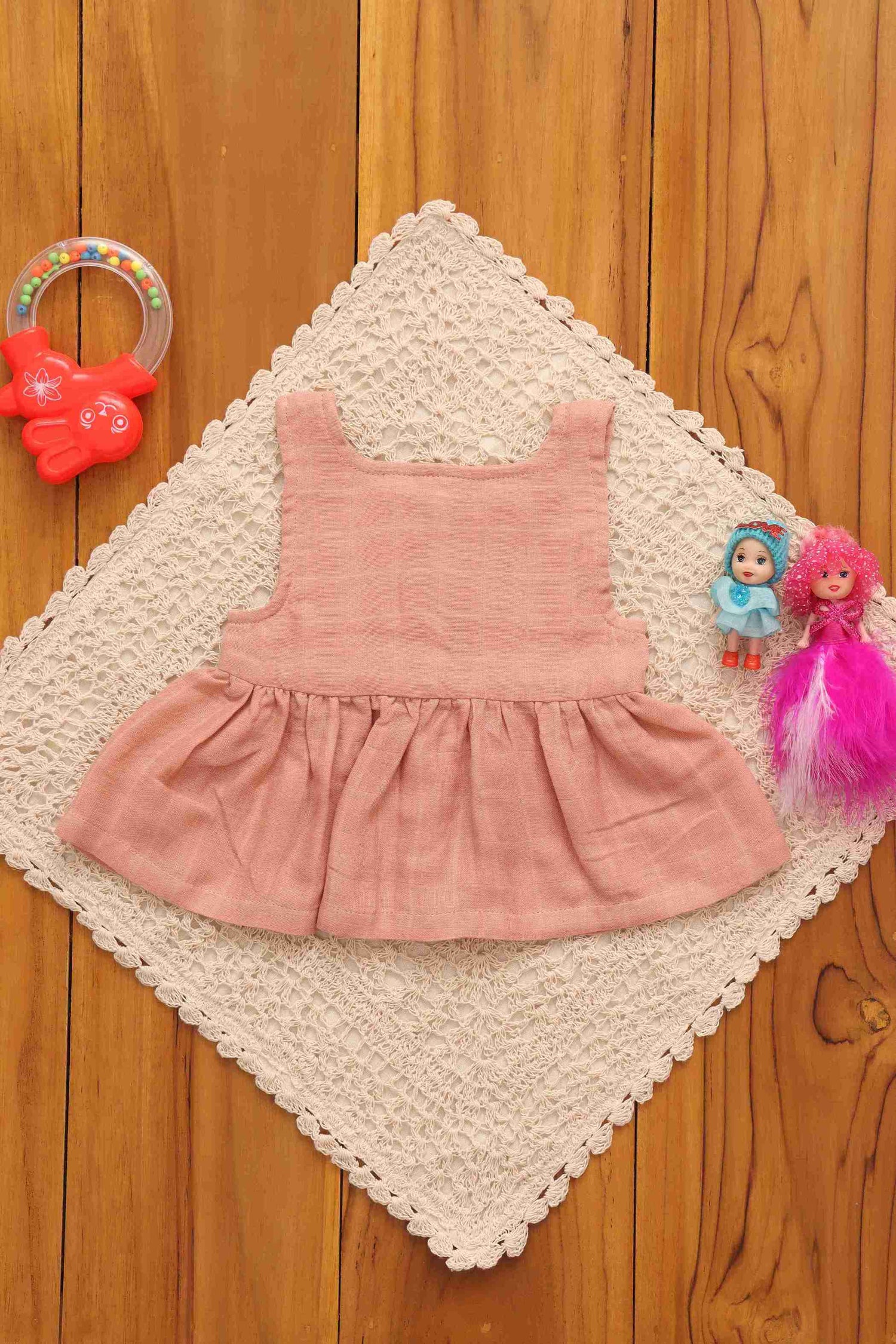 Chic Solid Colored Frock for Babies - Playful Elegance