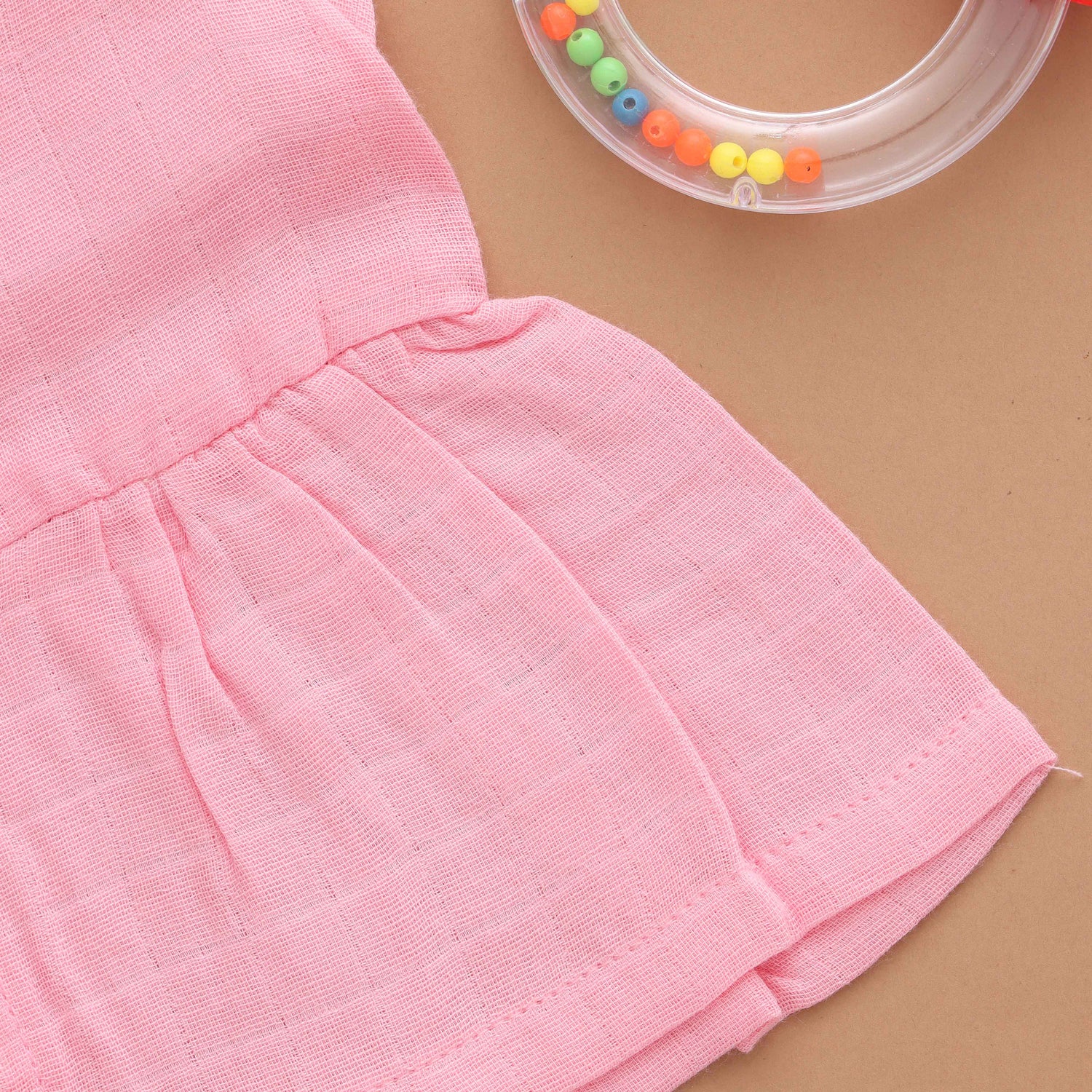 First Wardrobe: Essential Solid Colored Muslin Frock for Babies