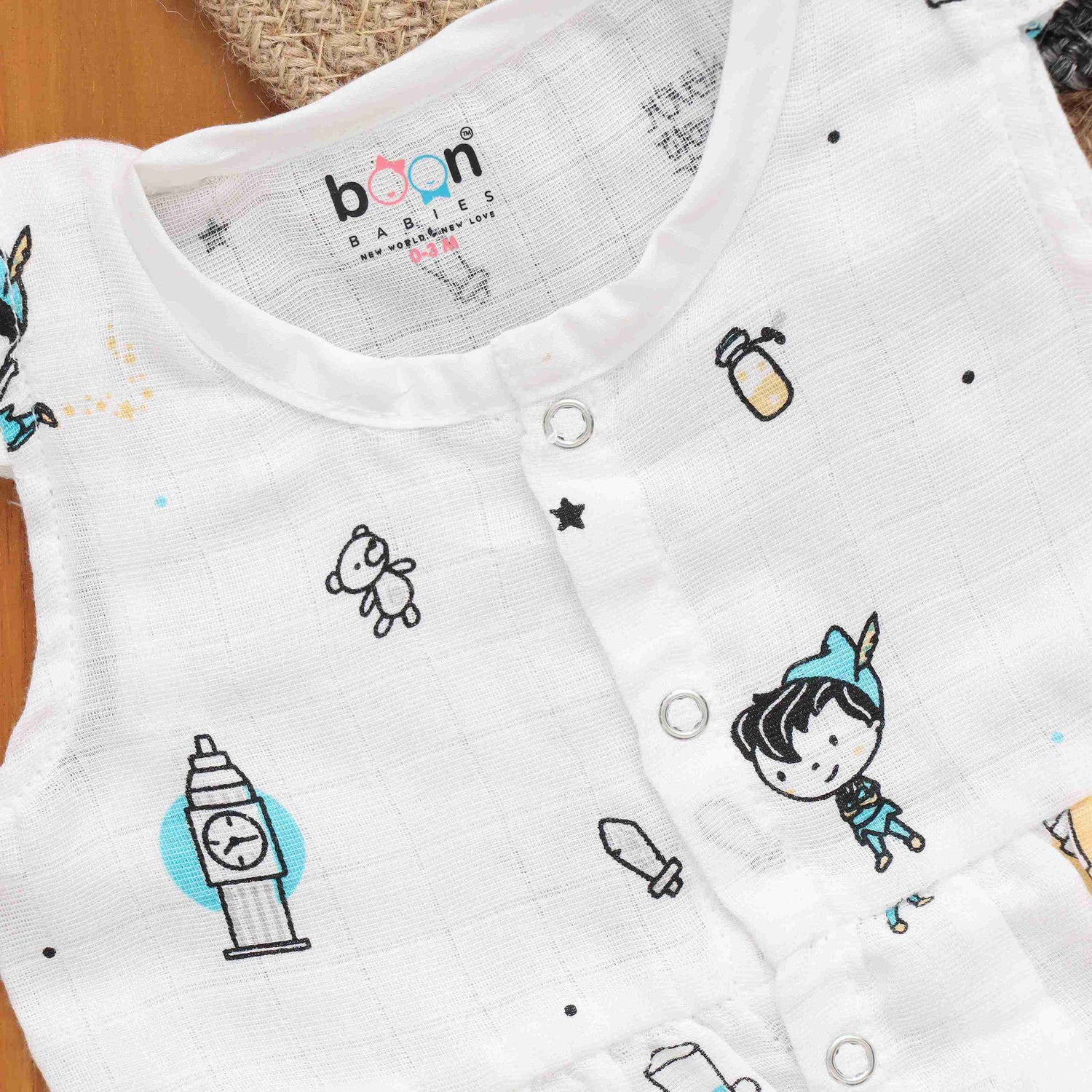 Dreamy Doodles: Cute Patterned Muslin Frock for Infants